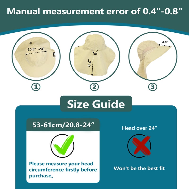 Solaris Sun Hat with Neck Flap, UPF 50 Sun Protection Lightweight Sun Cap for Men Women, Wide Brim Hat for Fishing Hiking Beach Safari, Tan - Image 5